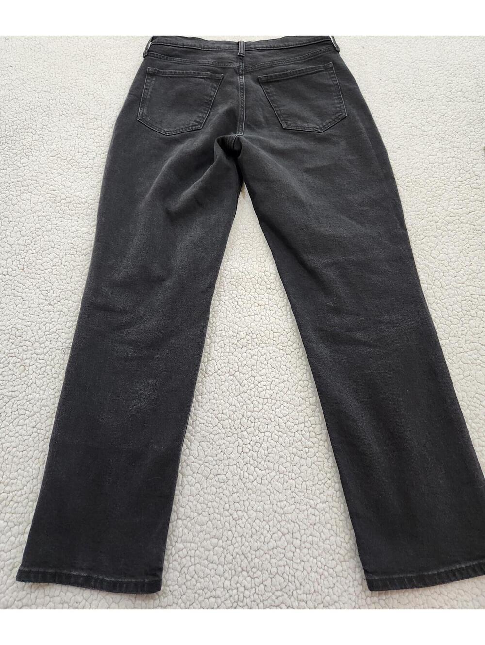 Banana Republic Women's 28 Black High Rise Straight Distressed Jeans - Picture 3 of 12